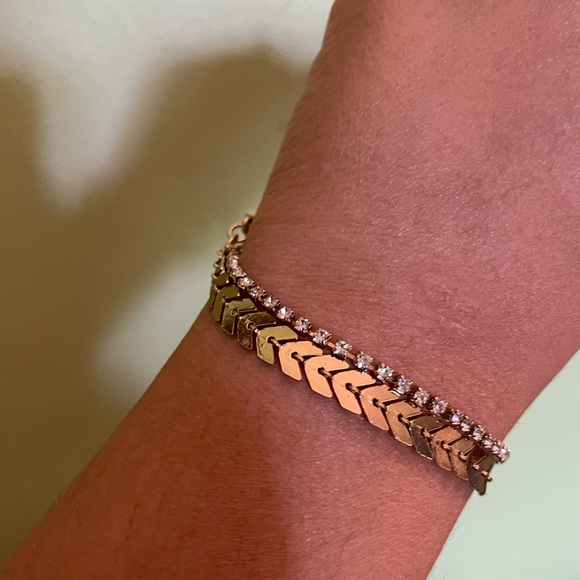 American Eagle Gold and Silver Crystal Bracelet - Picture 2 of 8